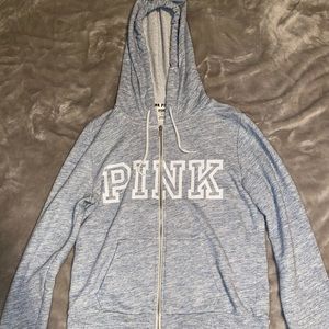 Victoria secret blue zip up sweater